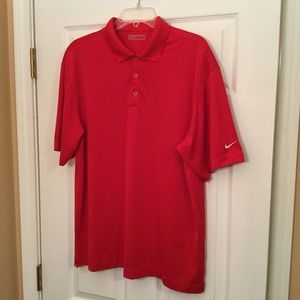 Nike Golf Red Fit Dry Golf Polo Shirt Size Large